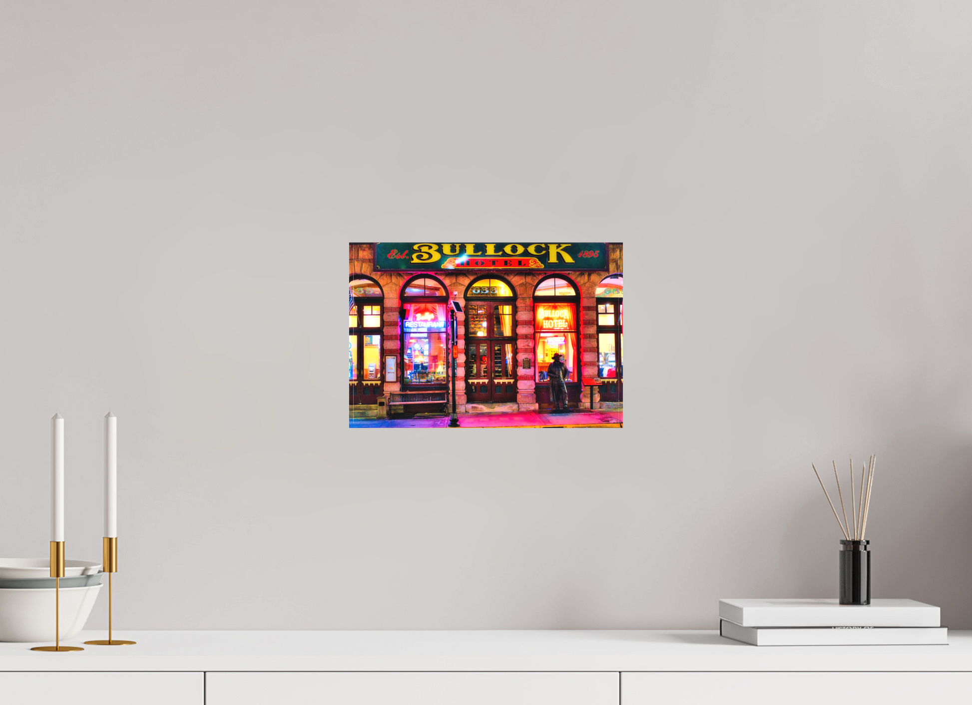 12 x 8″, Fine Textile Canvas Deadwood at Night 1