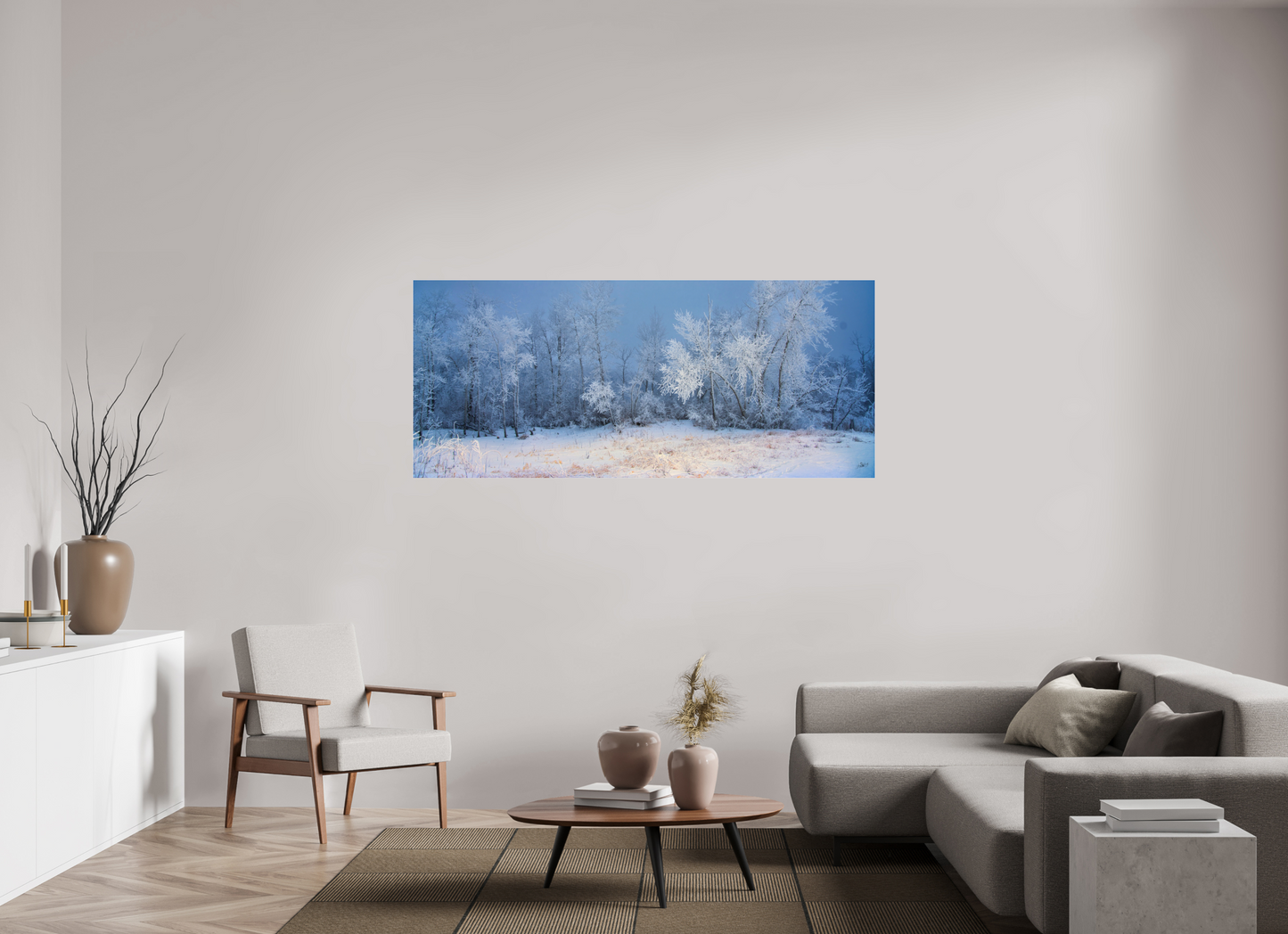 72.3 x 31″, Photo Print Under Acrylic Glass Frost of Winter - Metal Acrylic Glass
