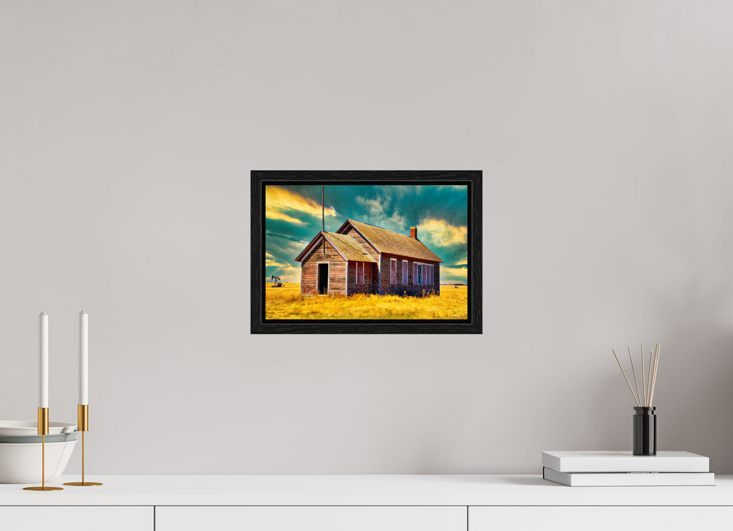 12 x 8″, Floater Frame Little Red School House