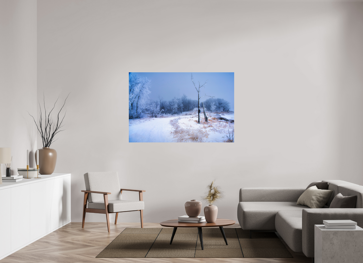 60 x 40″, Metal Prints Birds Nest in Winter