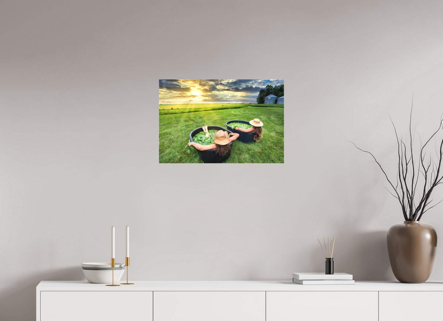 24 x 16″, Fine Textile Canvas Basil Bath 2