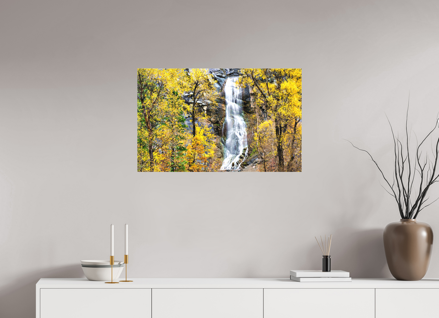 32 x 20″, Fine Textile Canvas Bridal Veil Falls Wide Spearfish Canyon