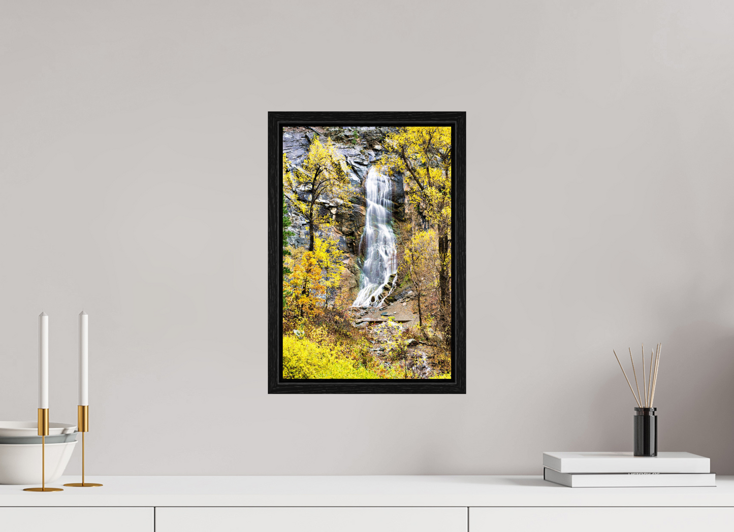 10 x 15″, Floater Frame Bridal Veil Falls Spearfish Canyon