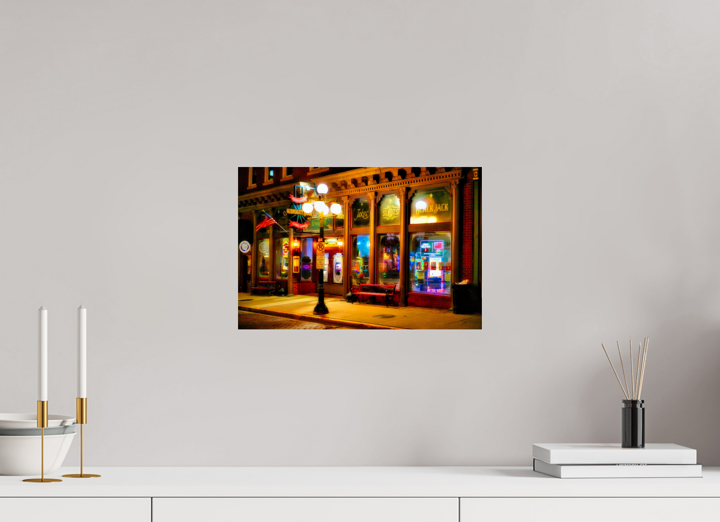 15 x 10″, Photo Print Under Acrylic Glass Deadwood at Night 2