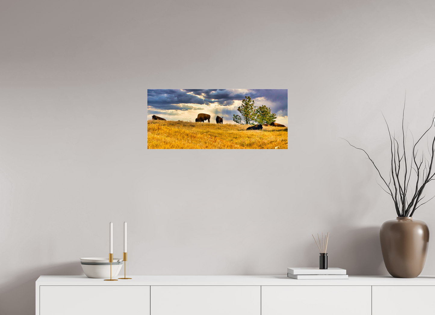 28 x 12″, Photoprint under Acrylic Glass Buffalo of Custer