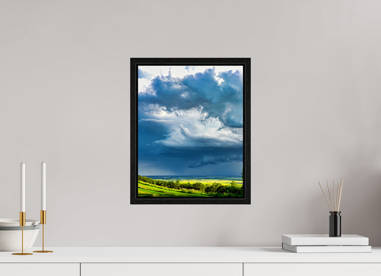 12 x 15″, Floater Frame Prairie Rains