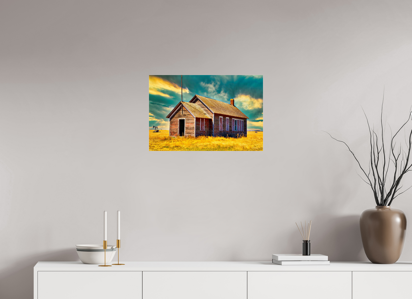 24 x 16″, Photo Print Under Acrylic Glass Little Red School House Metal Acrylic Glass