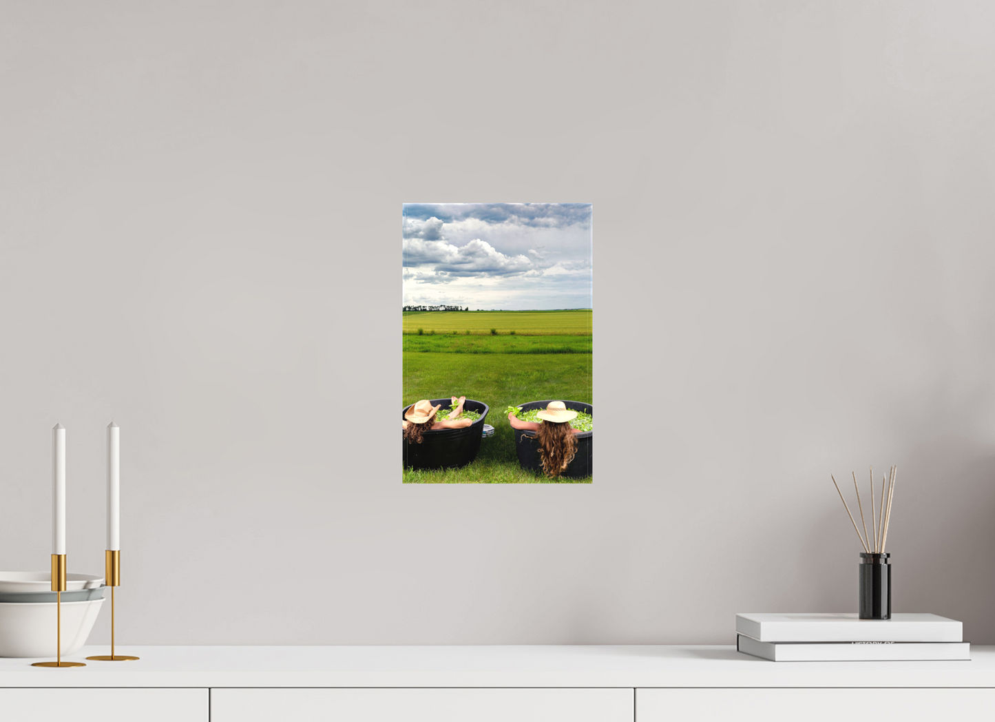 8 x 12″, Fine Textile Canvas Basil Bath