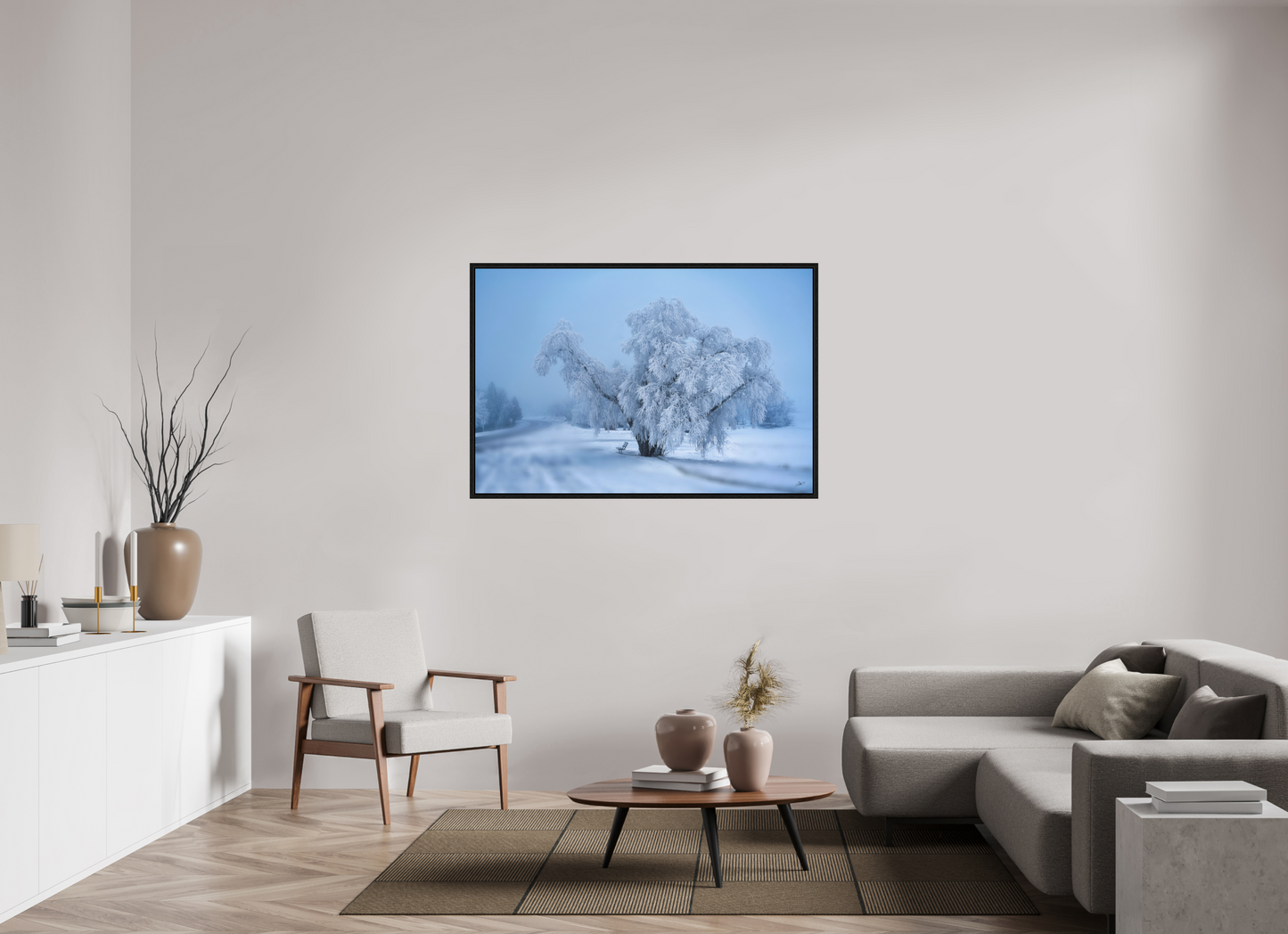 54 x 36″, Floater Frame An Oak in Frost