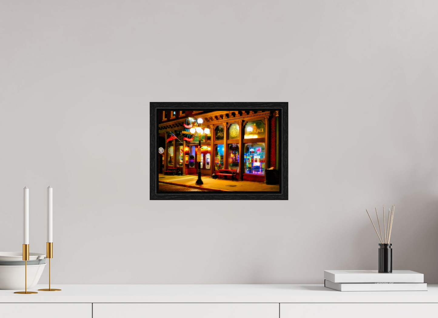 12 x 8″, Floater Frame Deadwood at Night 2