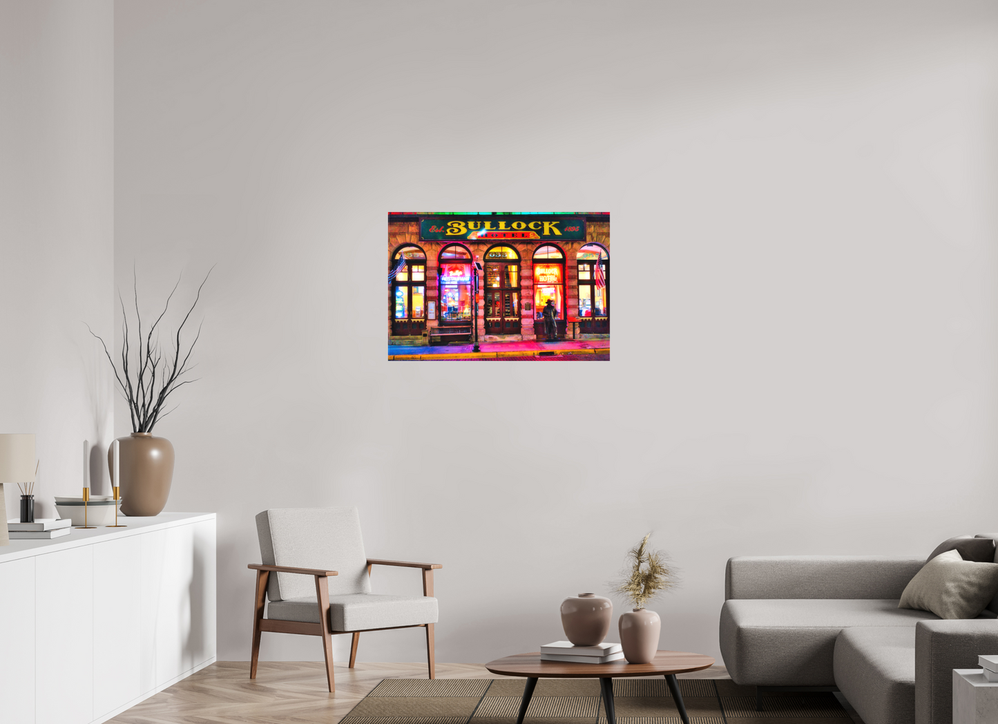 36 x 24″, Fine Textile Canvas Deadwood at Night 1