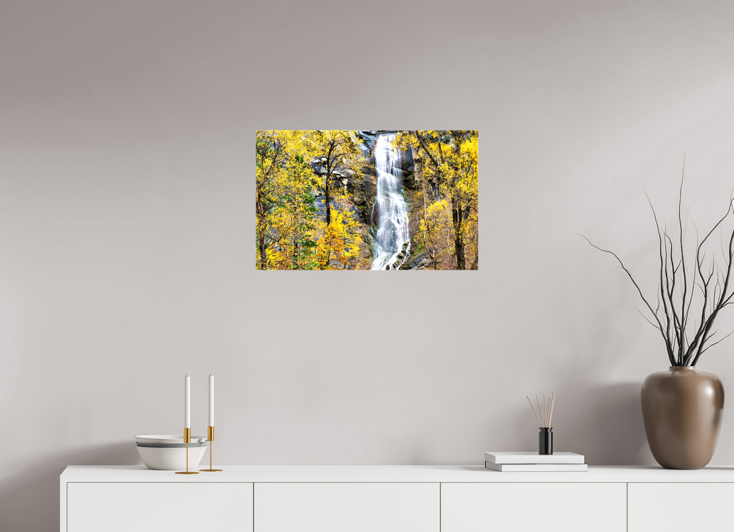25.6 x 16″, Stretched Canvas Bridal Veil Falls Wide Spearfish Canyon