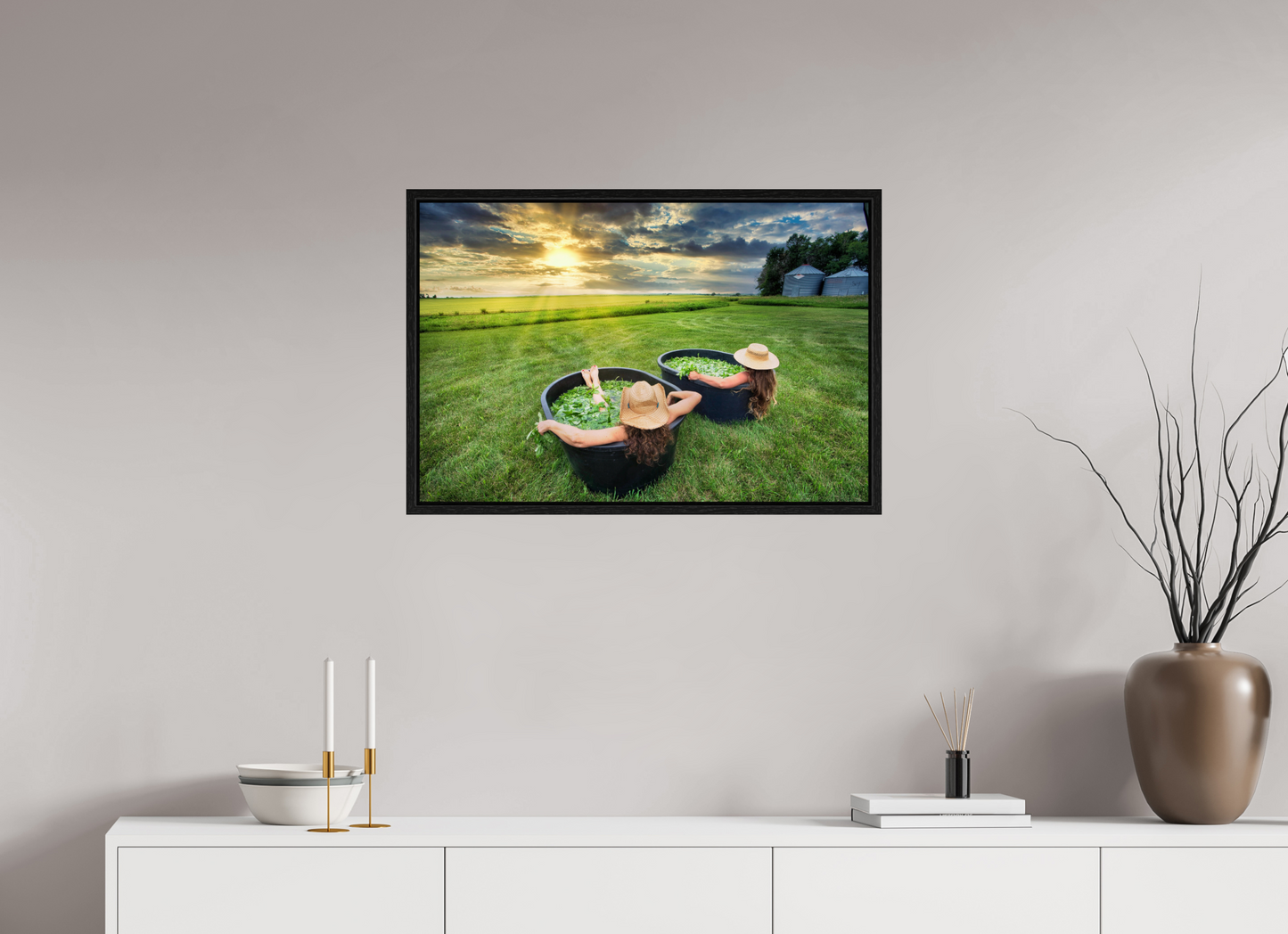 30 x 20″, Floater Frame Basil Bath 2