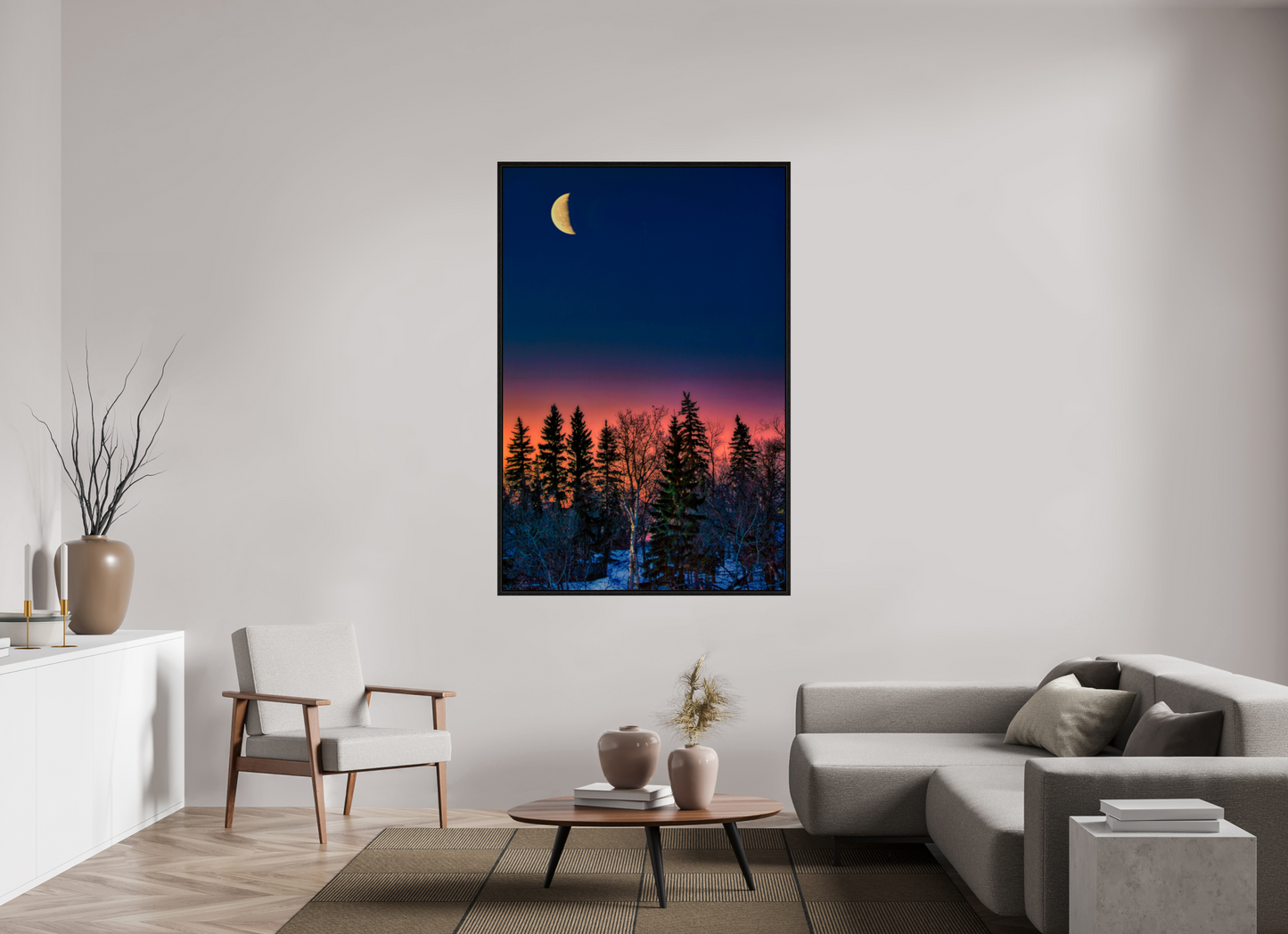 44 x 66″, Floater Frame Howl at the Moon