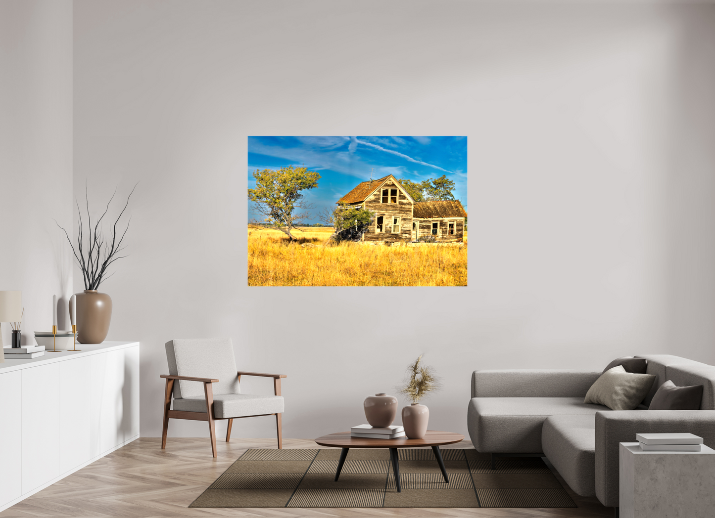62.8 x 43″, Stretched Canvas Lone Tree