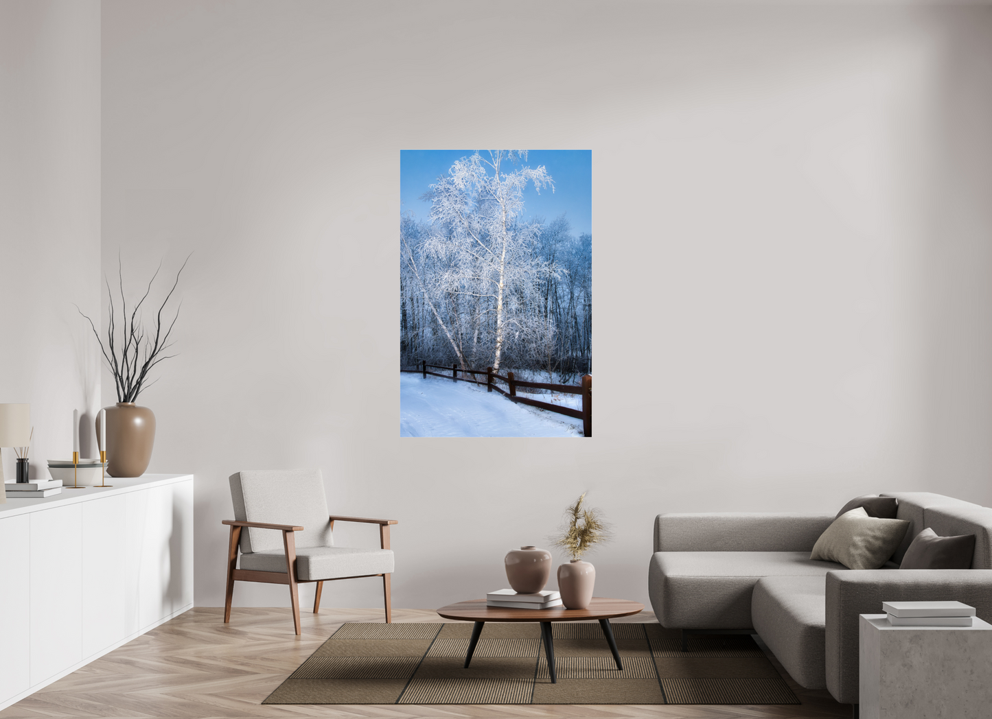 40 x 60″, Photo Print Under Acrylic Glass Paper Birch in White Metal Acrylic Glass