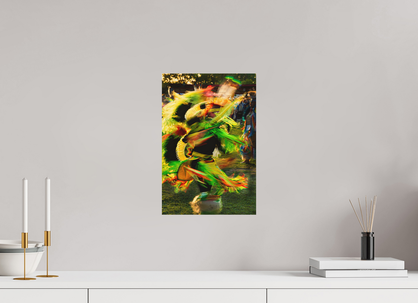 10 x 15″, Wood Print Powwow dance in motion 1