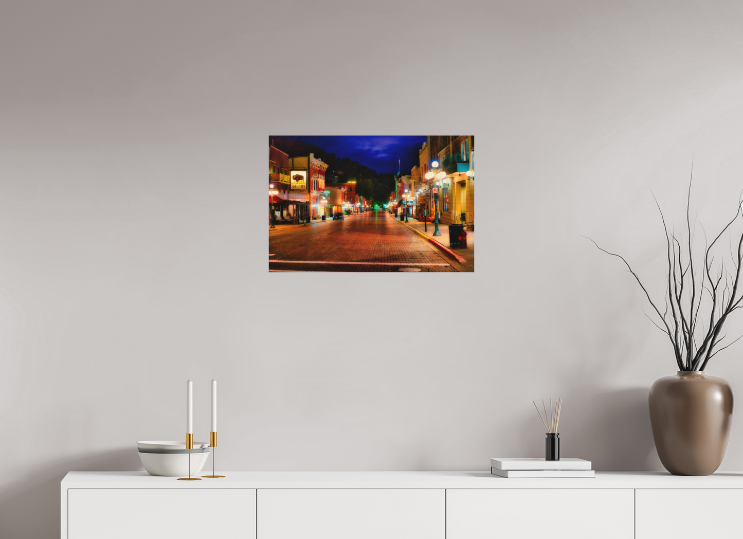 24 x 16″, Wood Print Deadwood at Night 3