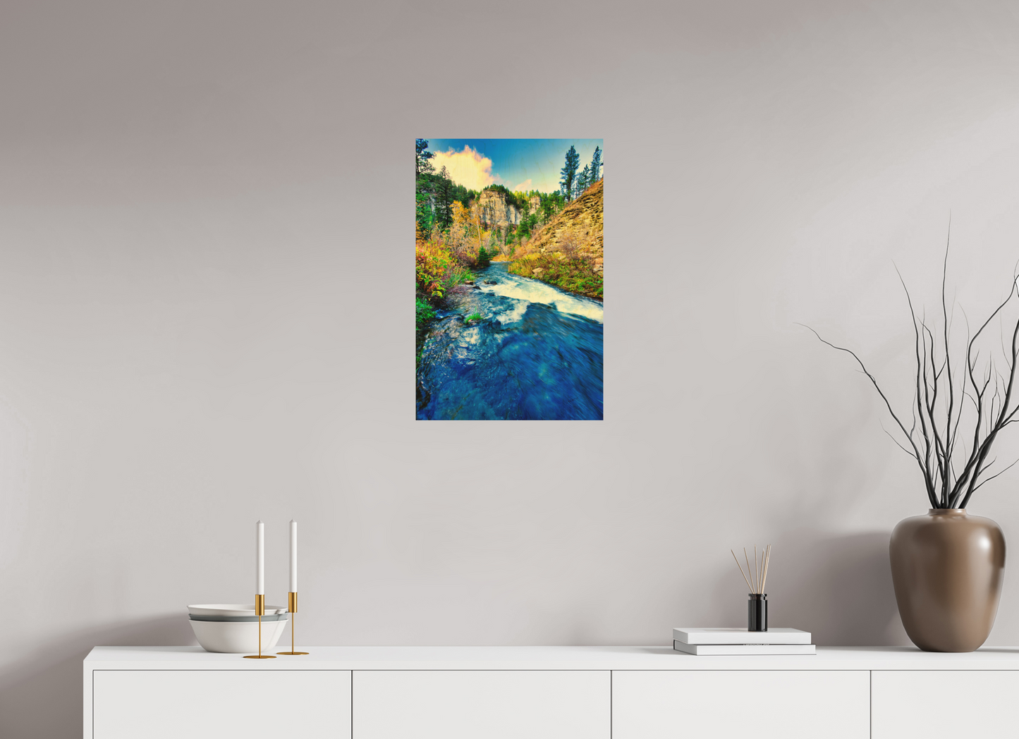 16 x 24″, Wood Print Spearfish Canyon Stream