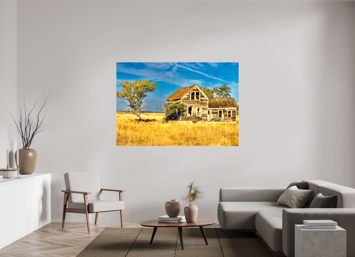 68.7 x 47″, Stretched Canvas Lone Tree