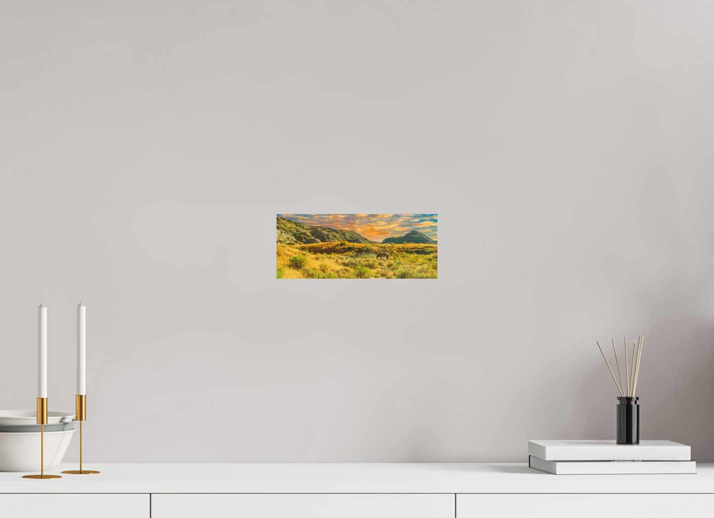 10 x 4″, Wood Print Badlands Horse On acrylic Glass