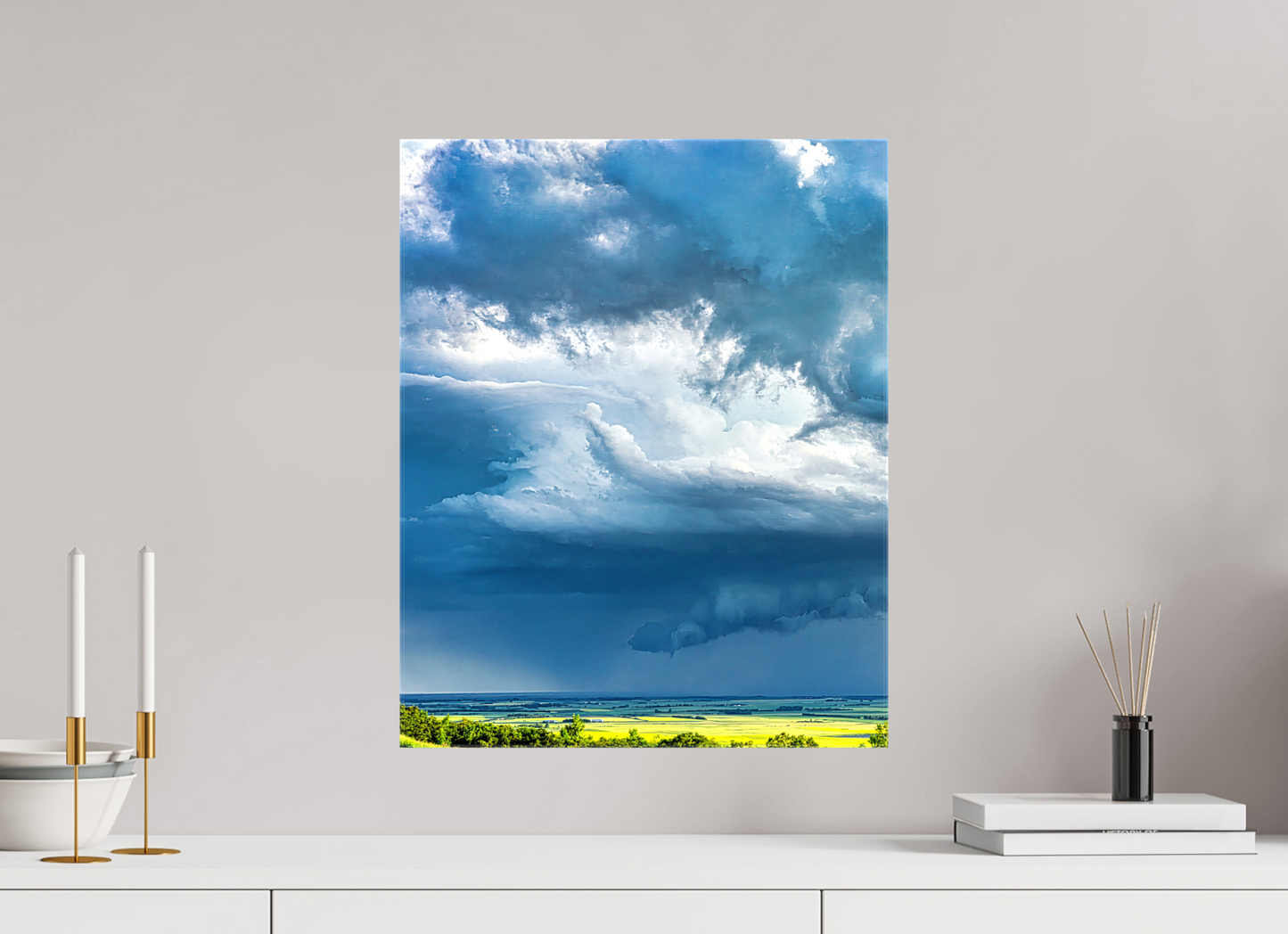 16 x 20″, Stretched Canvas Prairie Rains