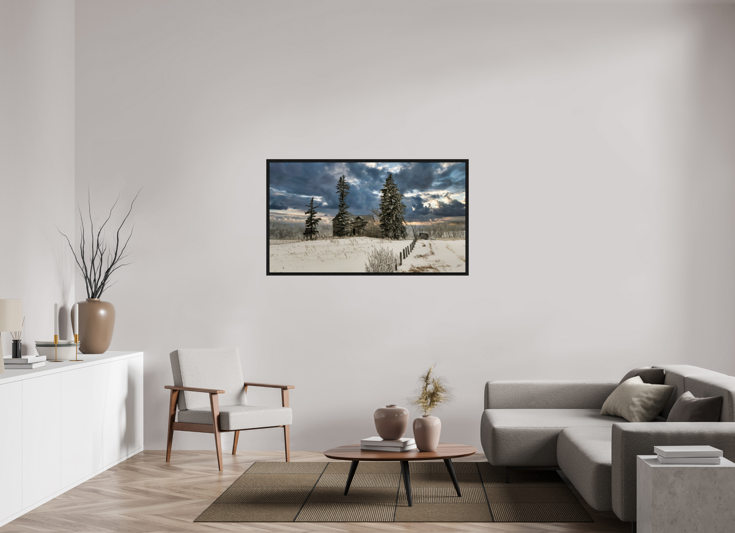 55 x 30.9″, Floater Frame Storm Clouds of Winter