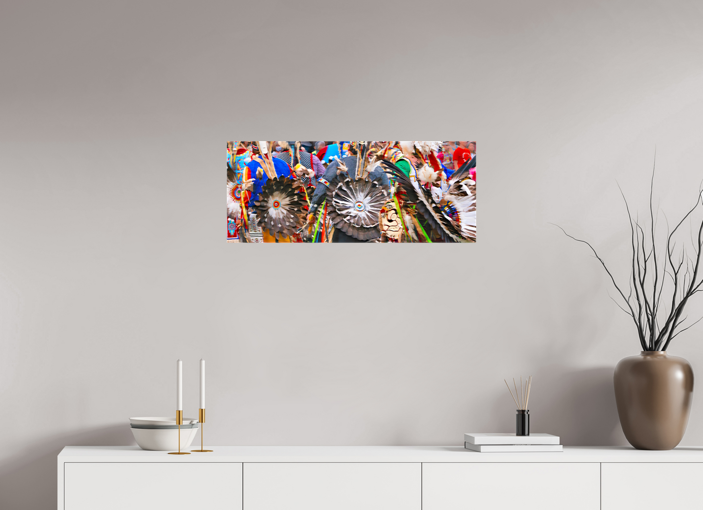 30 x 12″, Stretched Canvas Dakota Gathering